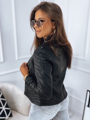 Stylová dámská černá koženková bunda Ventura