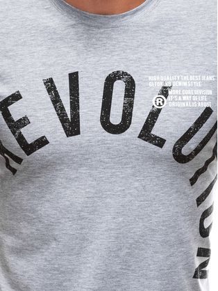 Šedé tričko z bavlny Revolution S1718