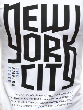 Bílé tričko s moderním potiskem New York S1720