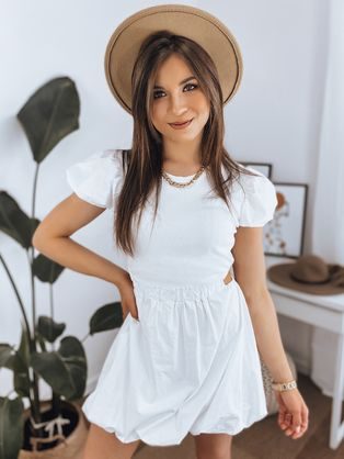 Jemné bavlněné šaty v bílé barvě Olcay
