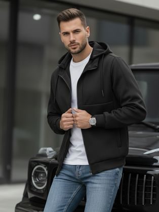 Nadčasová černá pánská bunda