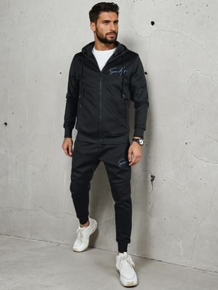 Moderní černá pánská tepláková souprava s nápisem