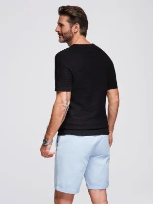 Černé bavlněné triko s krátkým rukávem TSBS-0100