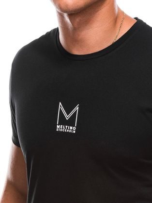 Černé trendy tričko z bavlny S1724