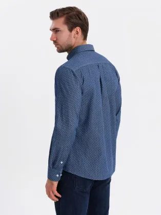 Zajímavá granátová košile s trendy vzorem V3 SHCS-0151