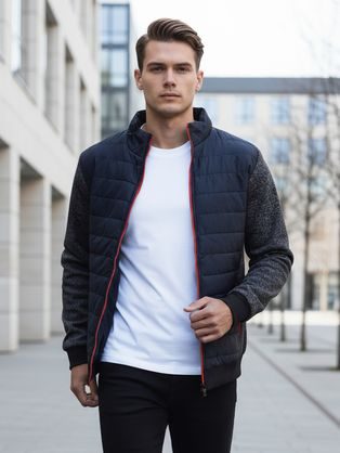 Přechodná granátová bunda bez kapuce