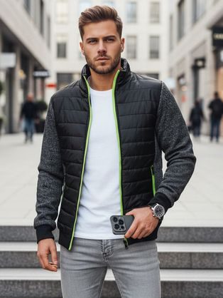 Přechodná černá bunda bez kapuce