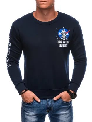 Tmavě modrá mikina s motivem NASA B1685