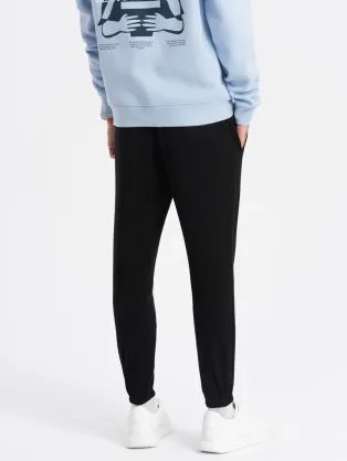 Trendy černé pletené tepláky V8 PASK-0143