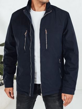 Modrá prošívaná pánská bunda pro přechodné období