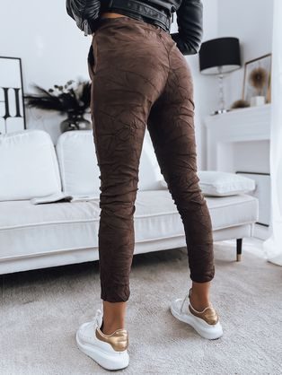 Čokoládové dámské kalhoty v neobyčejném provedení Nyla