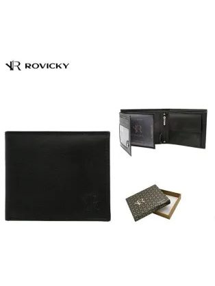 Elegantní černá kožená pánská peněženka
