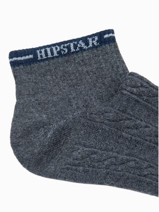 Šedé kotníkové bavlněné ponožky Hipstar U239