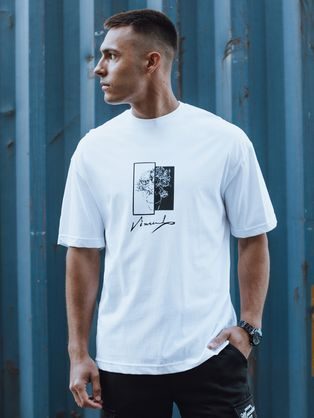 Moderní bílé tričko s trendy potiskem