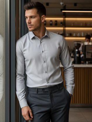 Světle šedá elegantní košile