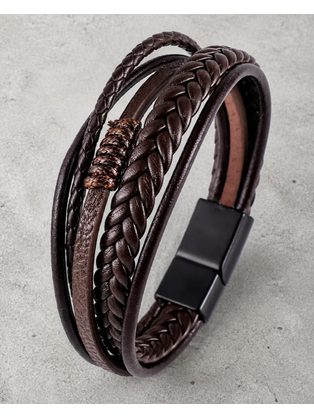 Hnědý designový náramek