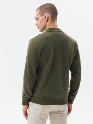 Elegantní khaki mikina na zip B1077