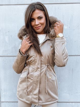 Dámská módní béžová zimní parka Goddess