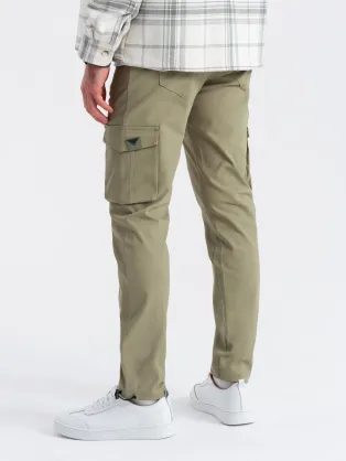 Trendy khaki jogger kalhoty V1 PAJO-0123