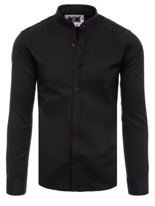 Elegantní černá košile se stojacím límcem