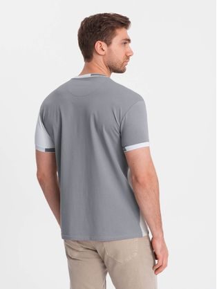 Trendy šedé krátké tričko s nevšedním nápisem S1912