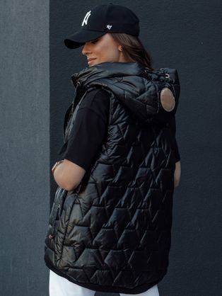 Dámská prošívaná černá vesta Glitzy