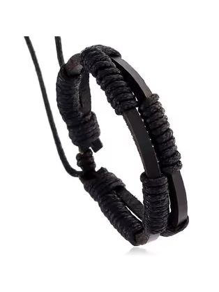 Černý propletený pánský náramek