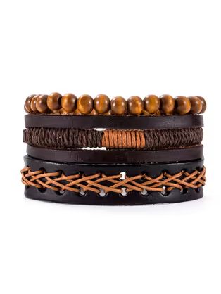 Zajímavá sada hnědých pánských náramků