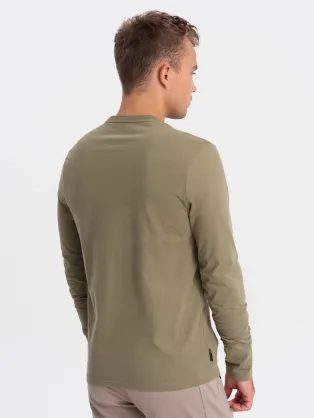 Tmavě-modré stylové tričko s dlouhým rukávem L131