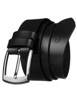 Klasický černý kožený pánský opasek