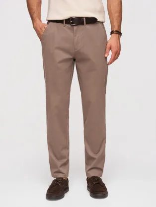 Pánské hnědé chinos kalhoty V1 PACP-0293