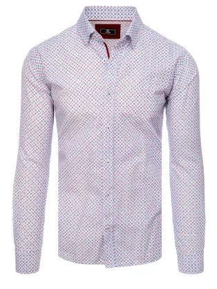 Vzorovaná pánská košile slim fit v bílé barvě