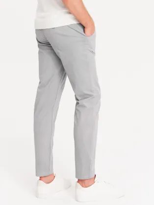 Šedé chinos kalhoty s ozdobným pasem V6 PACP-0118