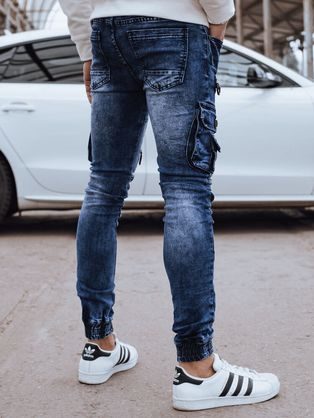 Nadčasové modré pánské jogger kalhoty