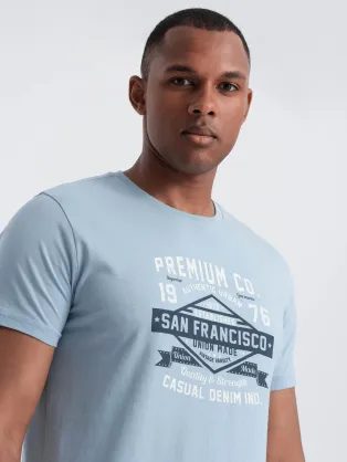 Bavlněné modré pánské tričko San Francisco v1 om-tspt-0120