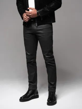 Lesklé pánské černé slim fit rifle V4 PADP-149