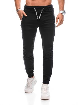 Trendy černé jedinečné jogger kalhoty P1383