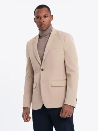 Elegantní béžové pánské sako V2 BLZB-0135