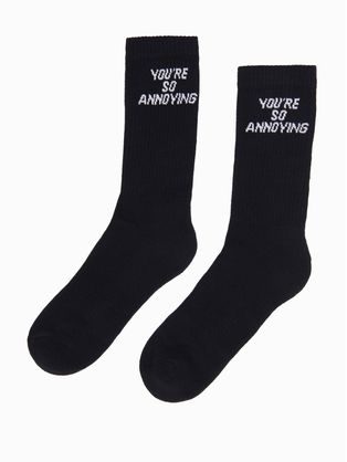 Černé pánské ponožky s nápisem U152