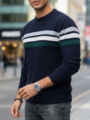 Moderní tmavě modrý pánský rolák V2 LSCL-0130