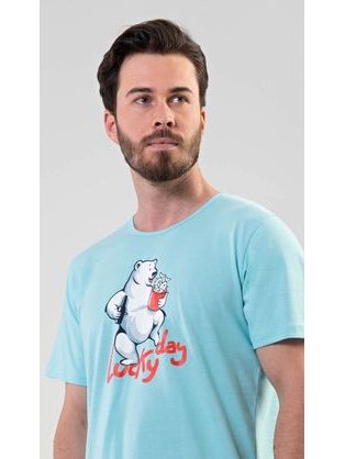 Pánské krátké bavlněné pyžamo Wander modré