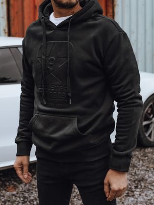 Světle-nebesky modrá jednoduchá mikina s kapucí