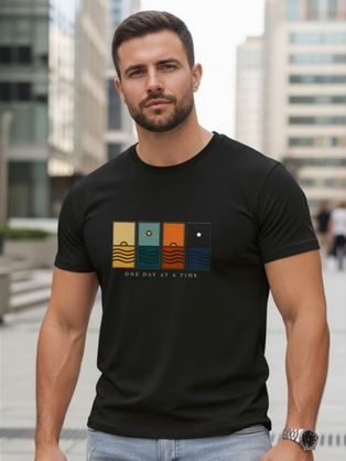 Černé pánské tričko s originálním potiskem