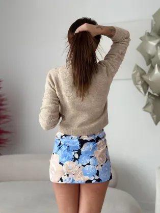 Jednobarevný dámsky polorolak v barvě ecru TARLENA