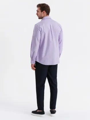 Zajímavá bílá košile s trendy vzorem V1 SHCS-0156