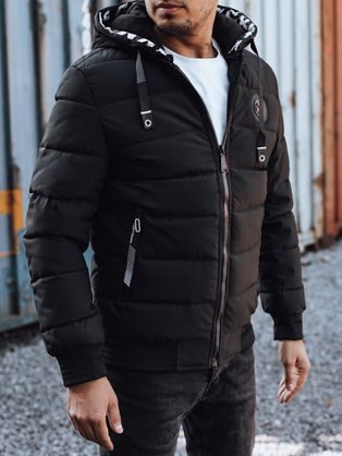 Trendy zimní bunda s kapucí v černém provedení
