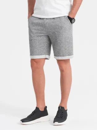 Melírované šedé kraťasy V6 SRSK-0116