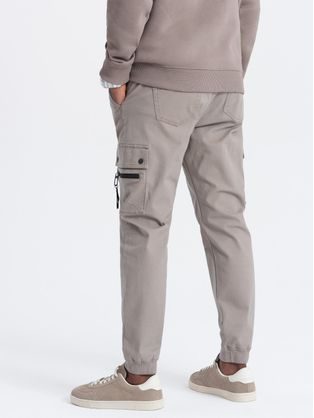 Moderní kapsáčové kamelové jogger kalhoty