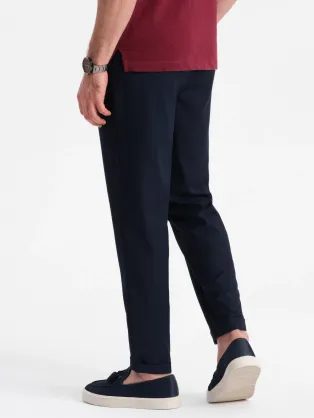 Pánské černé chinos kalhoty s elastickým pasem V3 PACP-0158