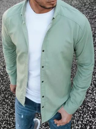 Trendy zelená bavlněná košile